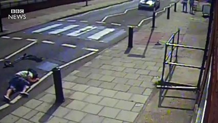CCTV captures zebra crossing hit and run - BBC News