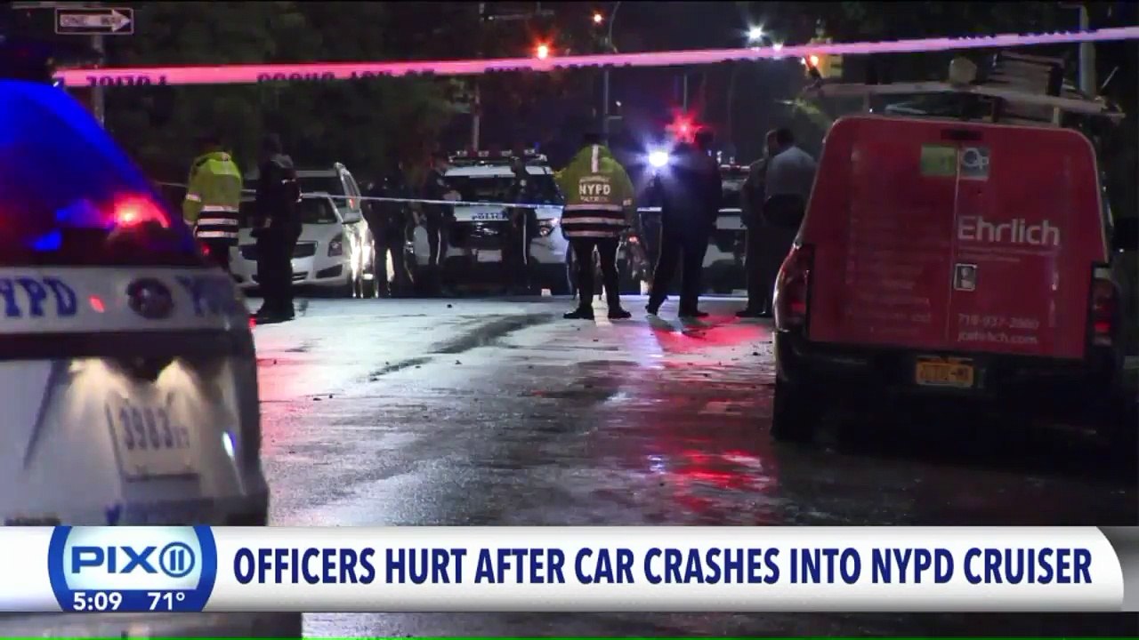 Officers Hospitalized When Men Fleeing Shooting Crash into NYPD Cruiser in Brooklyn
