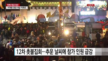 강추위 속 12차 촛불집회 "재벌 총수 구속" / YTN (Yes! Top News)