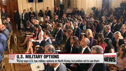 Trump says U.S. has military options on Korea, but prefers not to use them North