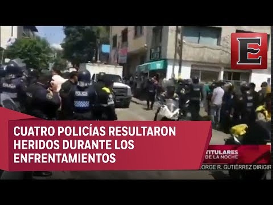 Granaderos y mototaxistas se enfrentan en Xochimilco