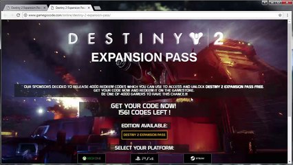 Unlock Destiny 2 Expansion Pass Free- Xbox One, PS4 and PC