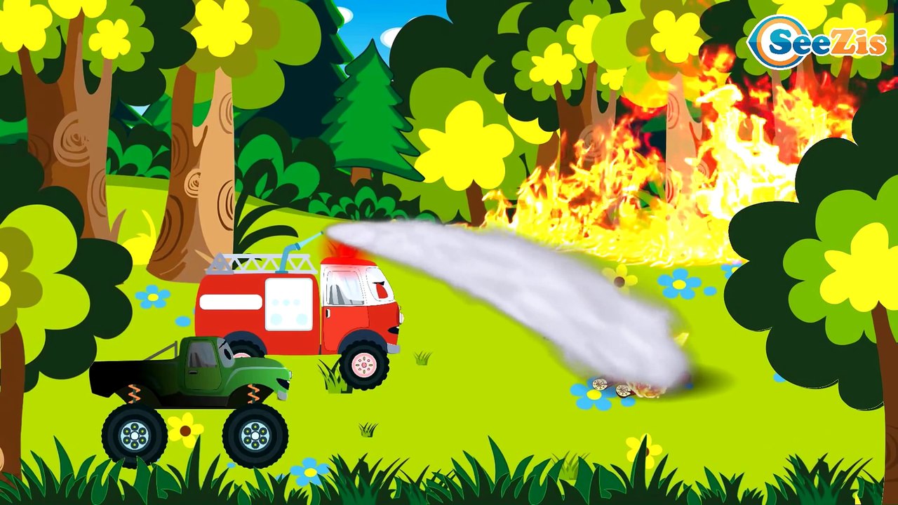 Cars Cartoon for kids Animation Full Episodes The Fire Truck And The Police Car