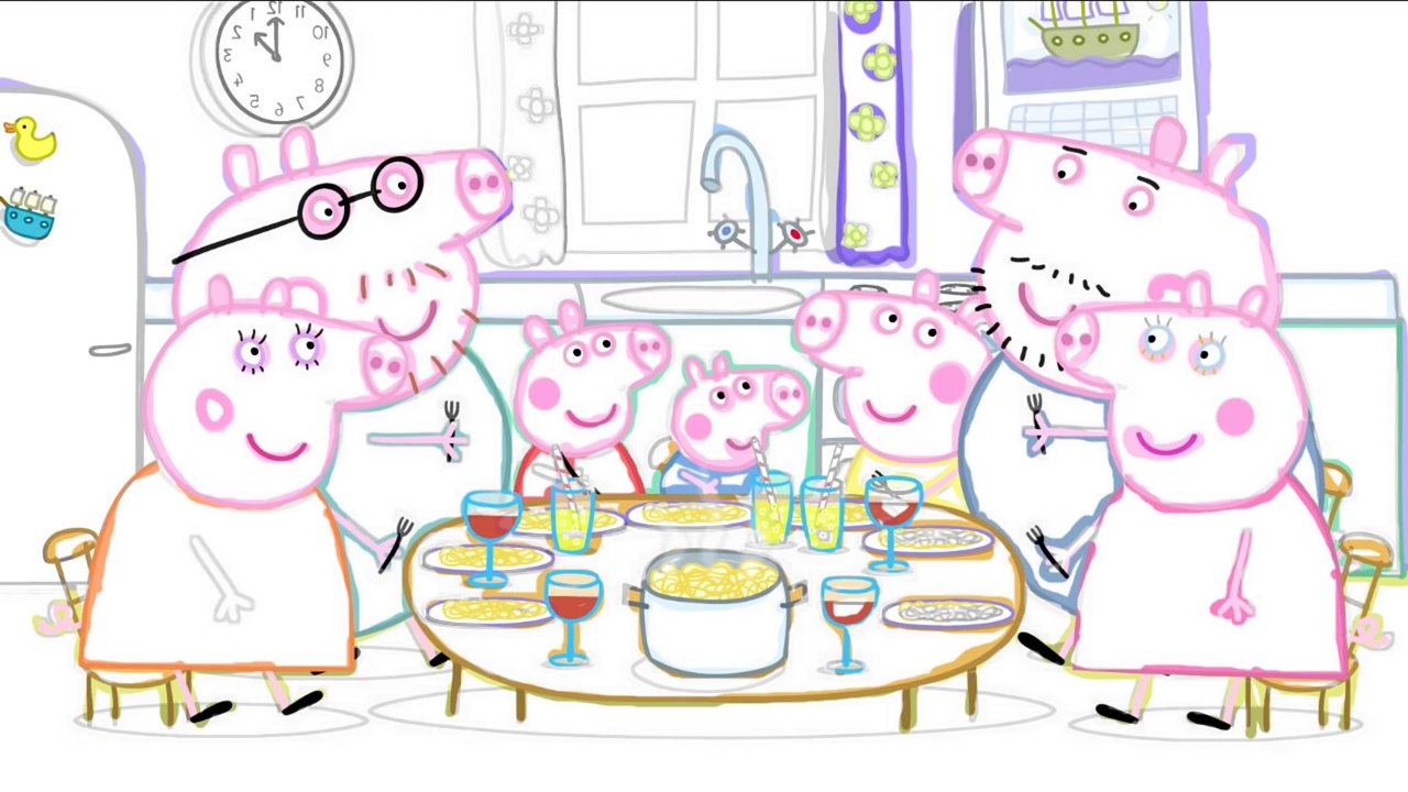 Cartoon Pig Daddy and his brother