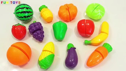 Learn names of fruits and vegetables with toy velcro cutting fruits and vegetables esl asm