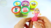 Learn Colors Kids Cups Stacking Toys Play Doh Clay Paw Patrol Masha Peppa Pig Donald Duck