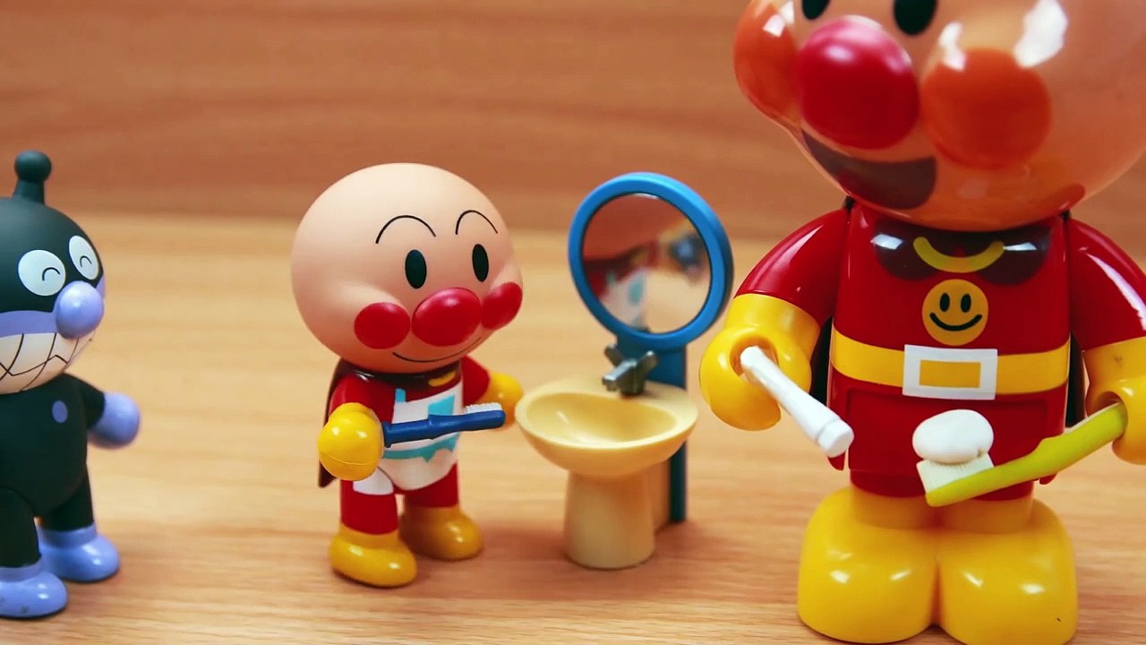 アンパンマンとバイキンマンのはみがき練習 ストップモーション / Anpanman Stop motion Theatre: Brush, brush, brush your te