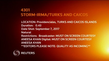 Furacão atinge Turks e Caicos