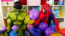 Homme araignée contre ponton ballon laissez tomber défi dans réal vie amusement super-héros jouets bande annonce