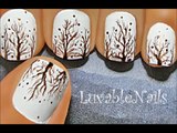 Winter Trees nail art