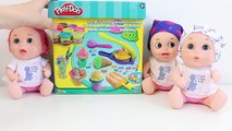 Triplets Baby Dolls Play-Doh Ice Creams Make Ice Creams for your Dolls Bebés Pelones Toy V