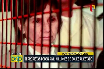 Terroristas deben más de 5 mil millones de soles al Estado por reparación civil