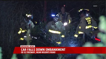 Trapped Driver Rescued After Car Careens Down Embankment in California