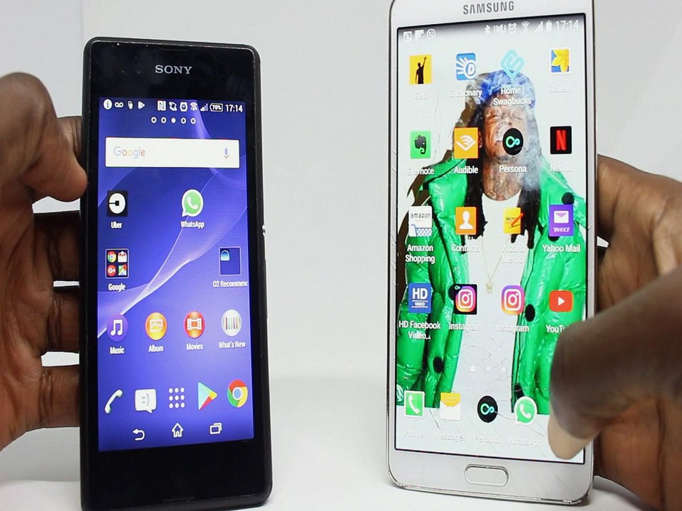 Sony Xperia E3 D2203 BLACK VS Samsung Galaxy Note 3 WHITE REVIEW