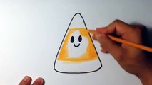 Cute Candy Corn - How to Draw Halloween Cartoon Pictures - Fun2draw