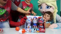 Super Surprise Eggs Kinder Surprise Kinder Joy Frozen Spiderman Superhero Learn Colors Pla