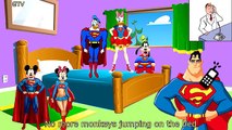 5 Little Monkeys Jumping on a Bed | Elsa Superman Minnie Mouse Mickey Mouse Spiderman | CC