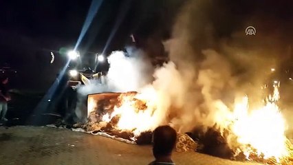 Saman Yüklü Tır ve Kamyon Yandı