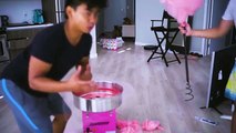 GIANT COTTON CANDY MACHINE!!! DIY How To Make Cotton Candy Cart Maker by DisneyCarToys