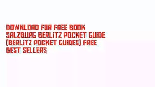 Download For Free Book Salzburg Berlitz Pocket Guide (Berlitz Pocket Guides) Free Best Sellers