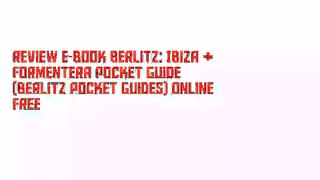 Review E-Book Berlitz: Ibiza & Formentera Pocket Guide (Berlitz Pocket Guides) Online Free