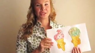 En Niños para clase de dibujo aguada cono de galleta helado