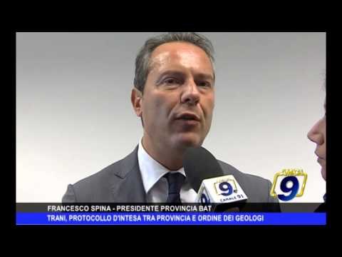 TRANI | Protocollo d'intesa tra Provincia e Ordine dei geologi