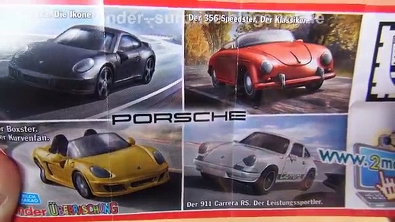 4 x Special Porsche Edition, Super Surprise egg, Kinder Surprise , unboxing, Animation, 20