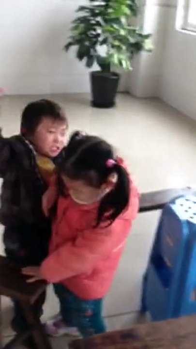 Two kids fighting