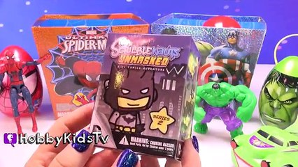 Seau par par héros ponton homme araignée jouets mots surprise, super 2 surpris hobbykidstv