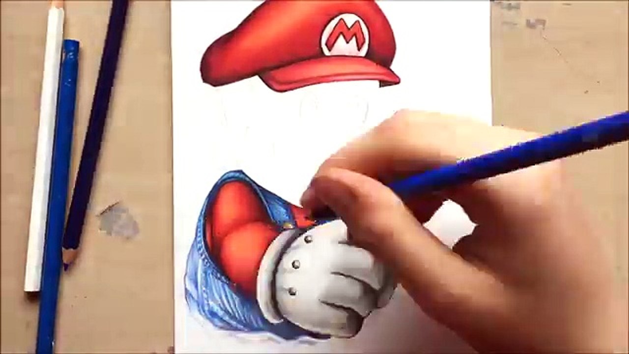 Coloré dessin de des crayons à laide luigi nintendo