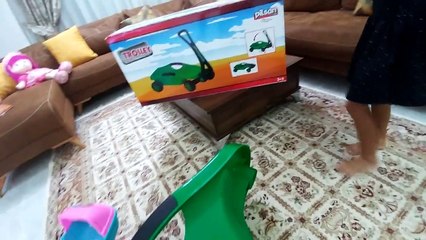 Yeşil Römork ile elifi ve kedicikleri taşıdık, eğlenceli çocuk videosu, toys unboxing