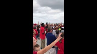 Praying and Singing Hurricane Irma Away on a Florida beach