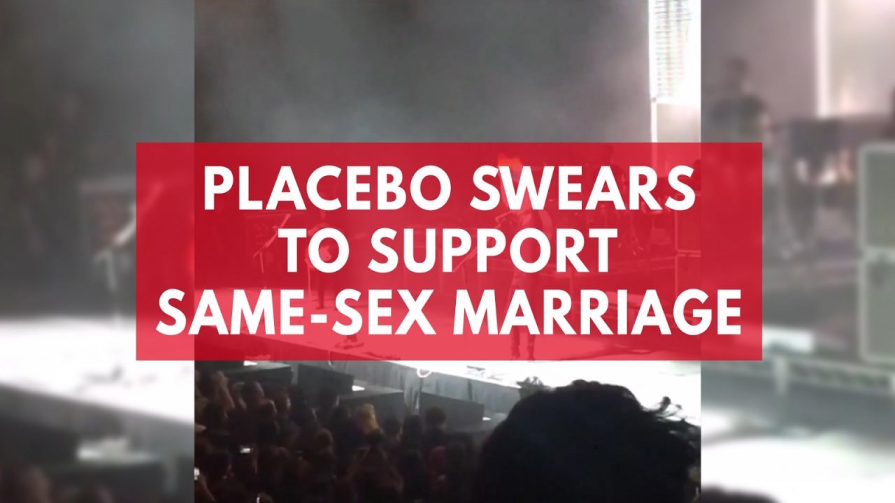 Placebo swears at concert venue to support same-sex marriage