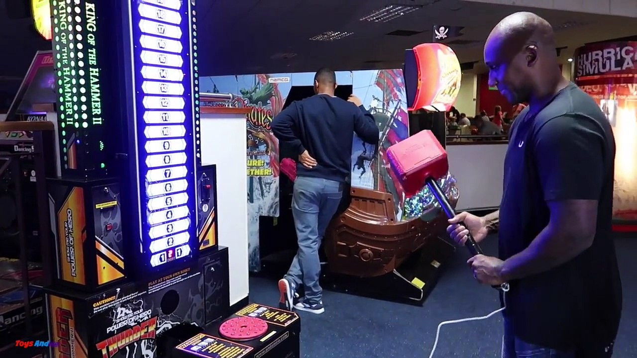 Family Challenges! Pacman Maze Arcade Machines Basketball Bowling Toys AndMe