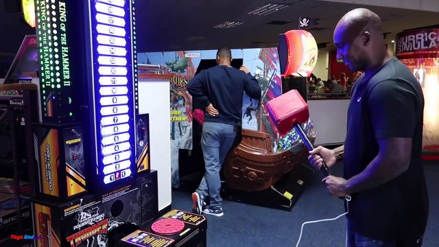 Family Challenges! Pacman Maze Arcade Machines Basketball Bowling Toys AndMe