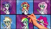 My Little Pony Coloring Book Rarity, Sunset Shimmer, Fluttershy, Applejack, Rainbow Dash, Pinkie Pie