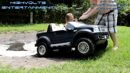 High Volts PW - Girls get Stuck in Powerwheels Ford F-150 - PowerWheels Mudding