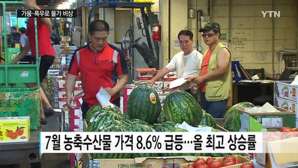 가뭄·폭우에 농축수산물 가격 8%대 '껑충' / YTN