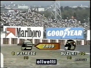 Gran Premio del Giappone 1990: Tachimetro digitale di A. Suzuki e camera car di Mansell