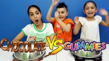 Gummy vs Real Chocolate Candy Challenge! HZHtube Kids Fun