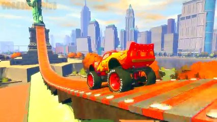 Lightning McQueen Monster Jam Mack Truck Disney cars jumping Happiness Ramp v2