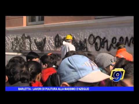 BARLETTA | Lavori di pulitura alla scuola Massimo D'Azeglio
