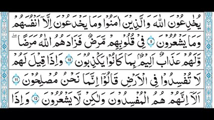 Surah Al-Baqarah:9-12 البقرة: (Lafzi Tarjuma): By Dr. Farhat Hashmi 