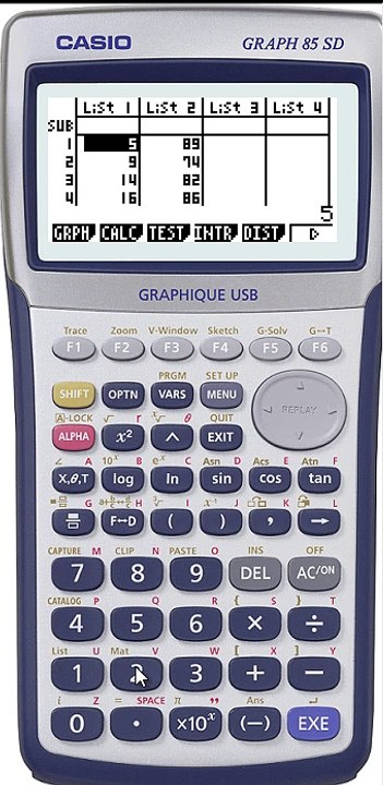 Statistique à deux variables - Calculatrice Casio