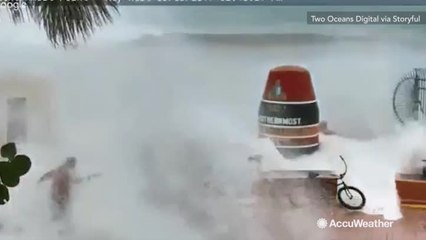 Wave caused by Irma knocks down man in Key West, Florida