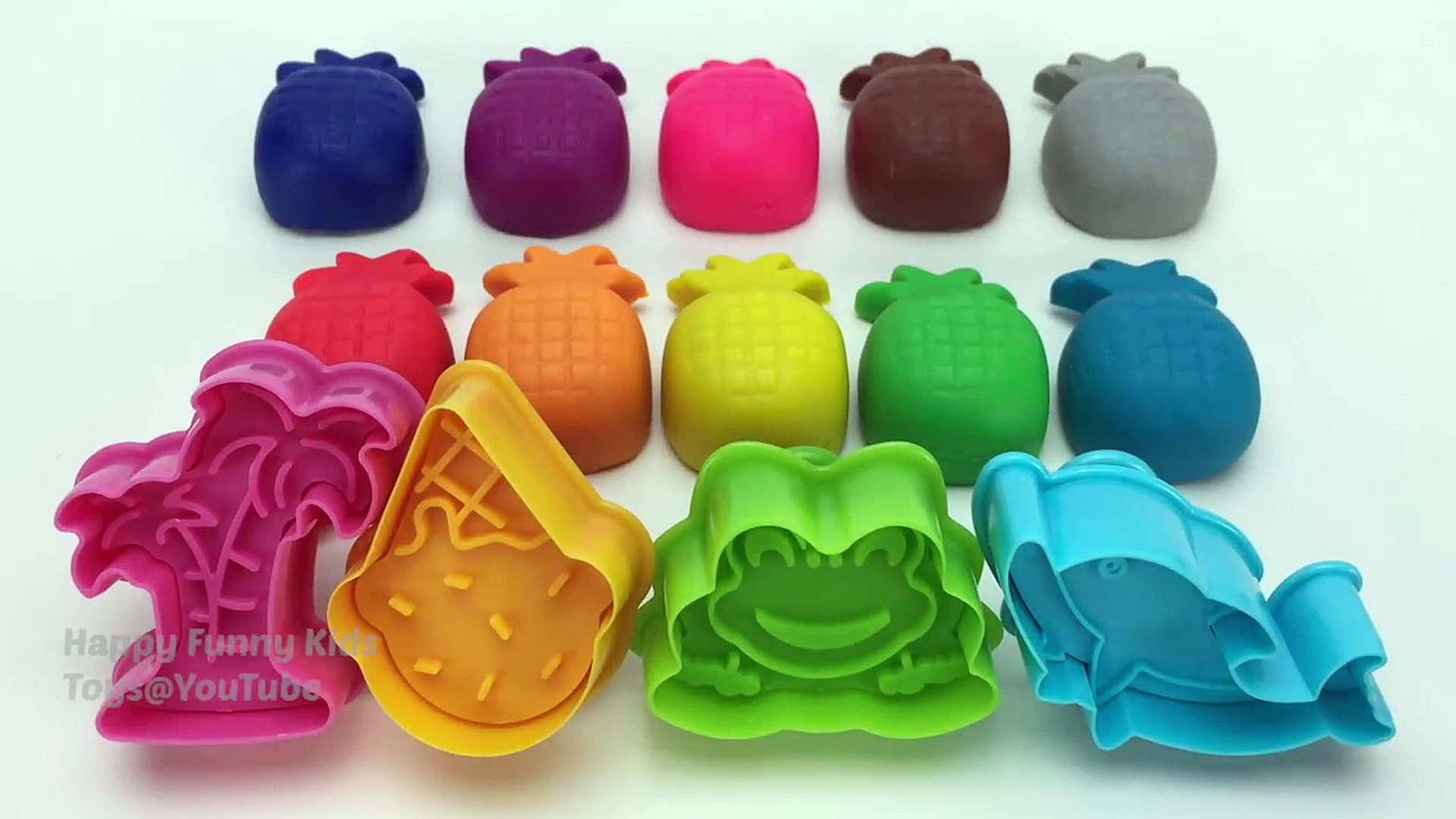 Learn Colors with 8 Color Play Doh Modelling Clay and Cookie Molds I  Surprise Toys Yowie 