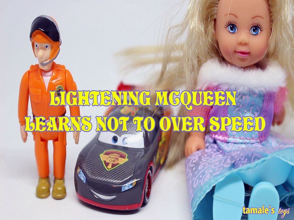 LIGHTENING MCQUEEN LEARN NOT TO OVER SPEED CARS 3 EVI LOVE PILOT TOM TOYS PLAY, DISNEY PLAY,FIREMAN SAM