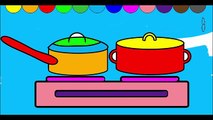 Bol coloration les couleurs cuisine pour enfants cuisine Apprendre des casseroles pâtes le potage poêle pots de couleur