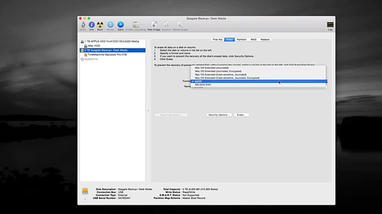 How to Format Set Up Install External Hard Drive on Mac in El Capitan OS X - how to use HD